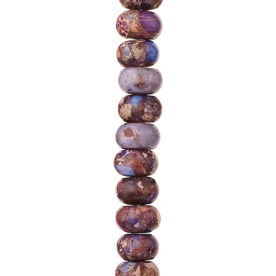 12 Pack: Amethyst Jasper Rondelle Beads, 8mm by Bead Landing&#x2122;